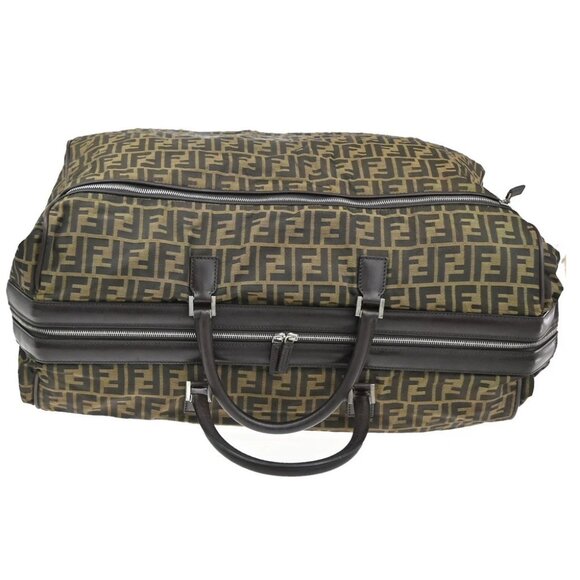 FENDI Zucca Rolling Duffel Bag Trolley Case Canvas Leather Brown SHW 70KB650 - Picture 6 of 16